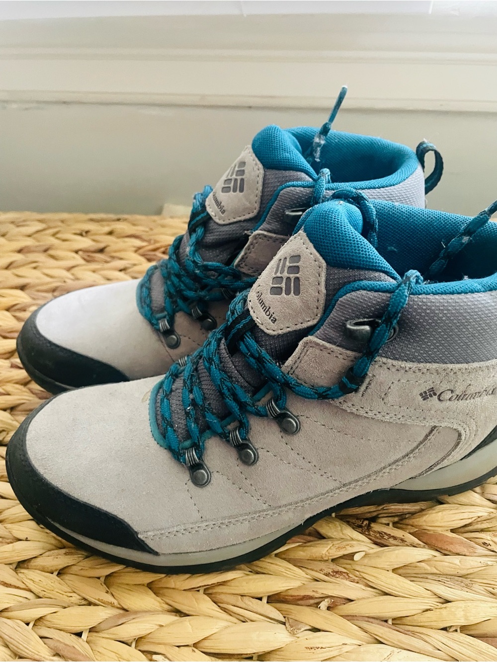 Columbia Gray and Teal Women's Trail Hiking Boots